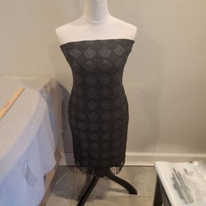 Alexia Admor Glitter Sparkly Black Mini Dress Size Medium
